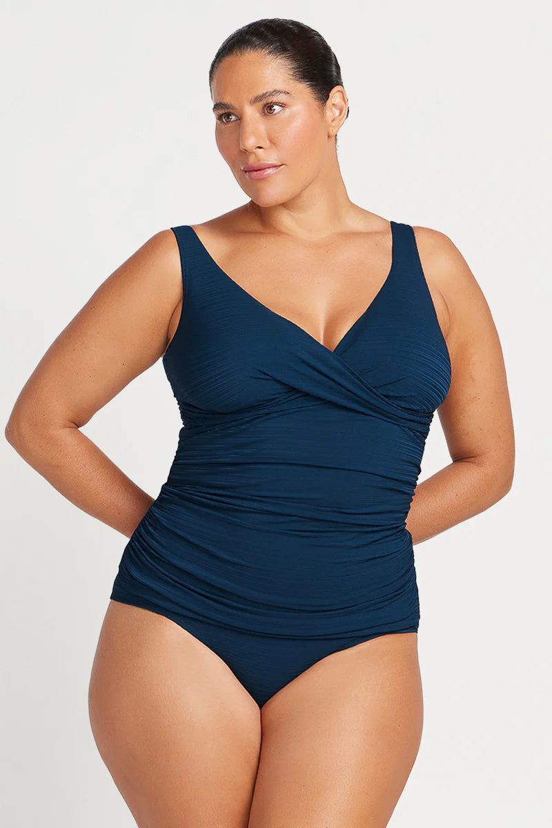 Navy Aria Delacroix Multifit Cup Tankini Top