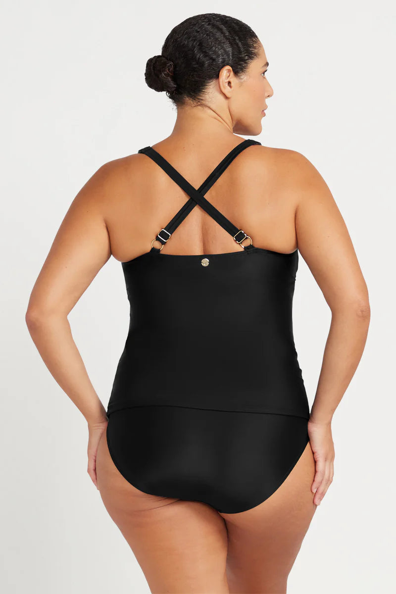 Black Raphael E/F Underwire Tankini Top - Size 16