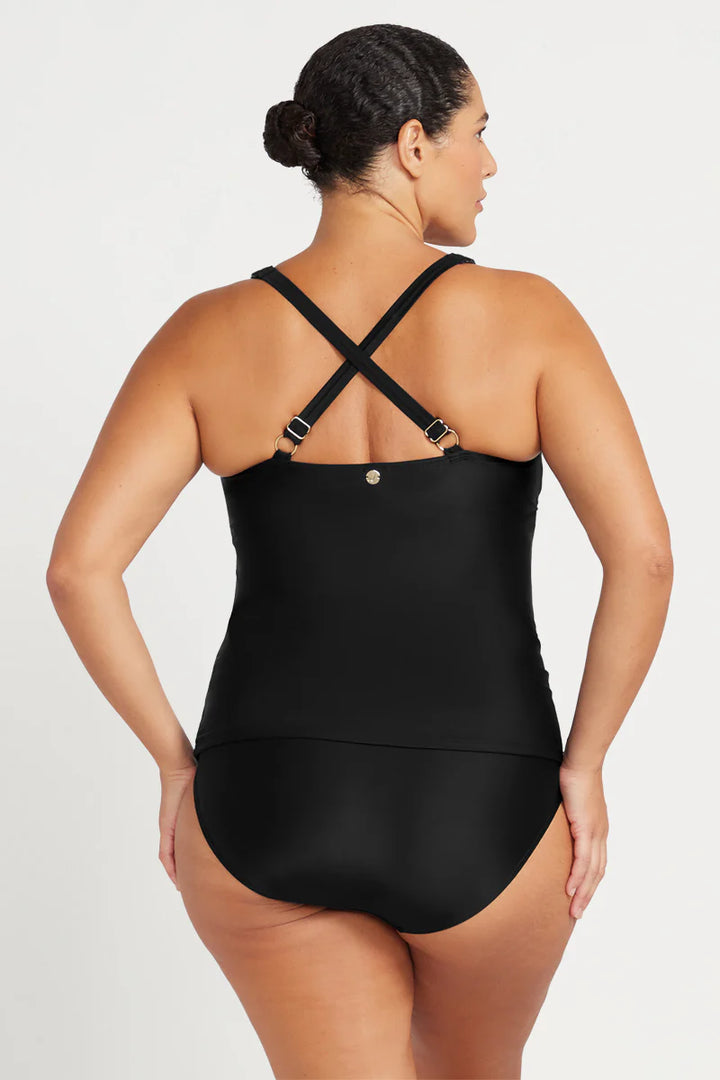 Black Raphael E/F Underwire Tankini Top - Size 16