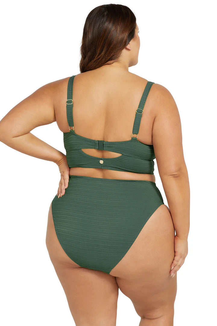 Aria Olive High Leg High Waist Swim Pant