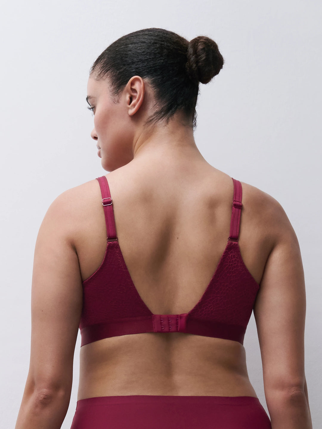 C Magnifique Wire Free Support Bra - Red Raspberry / Sedona