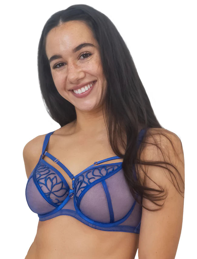 Fit Fully Yours Alexa Lace Underwire Bra - Blue Azure