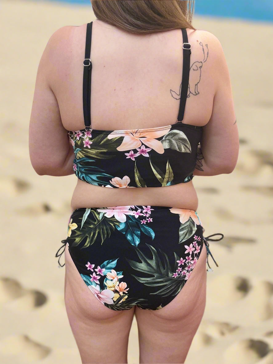 Black Nature Side Ruched Swim Bottom