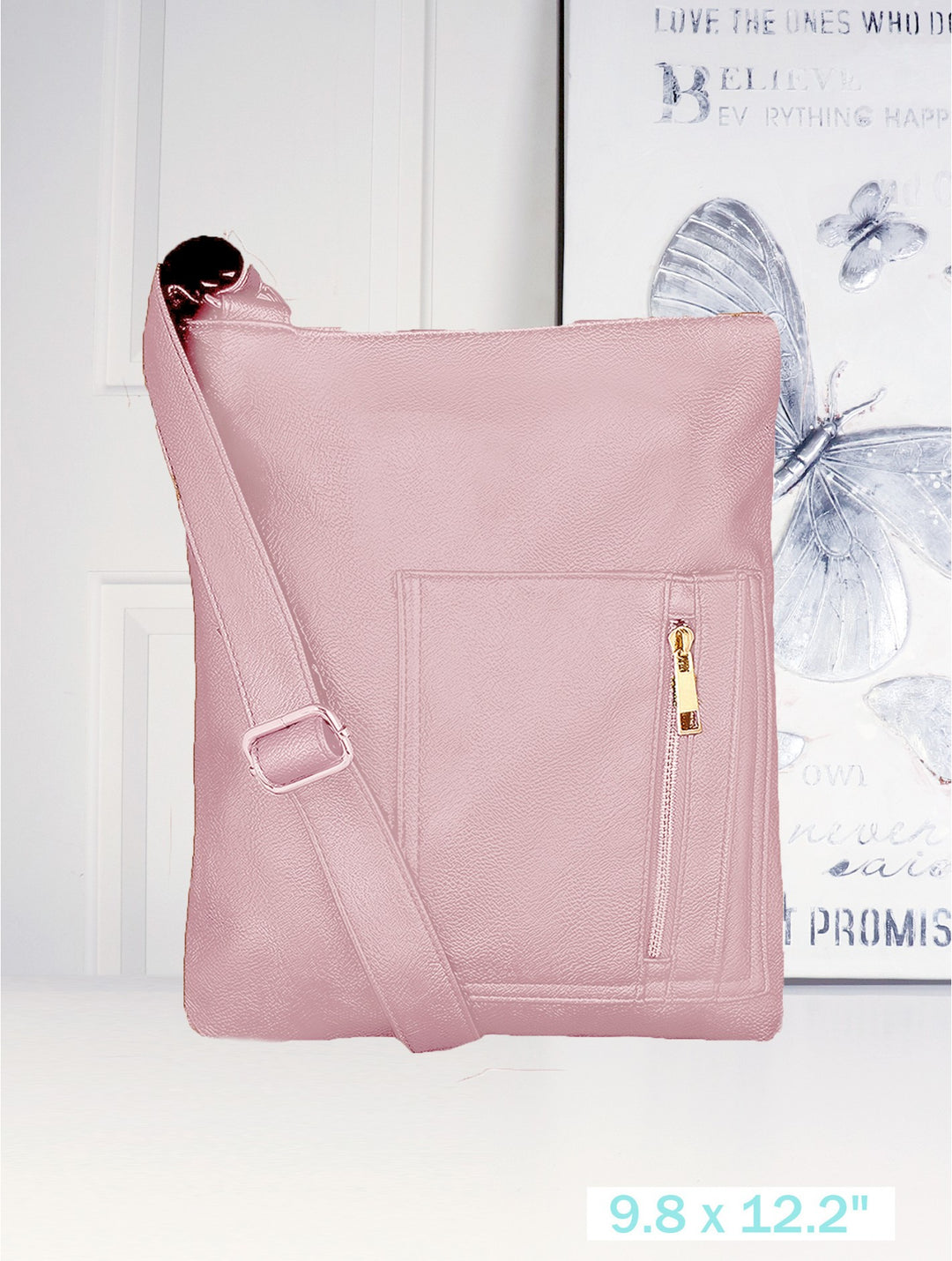 Cross Body Pocket Satchel Purse - Pink