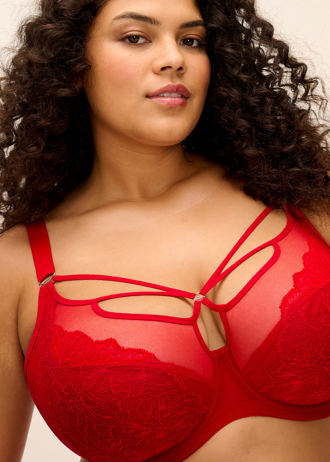 Elomi Brianna Plunge Bra - Haute Red - Sheer Essentials Lingerie & Swimwear