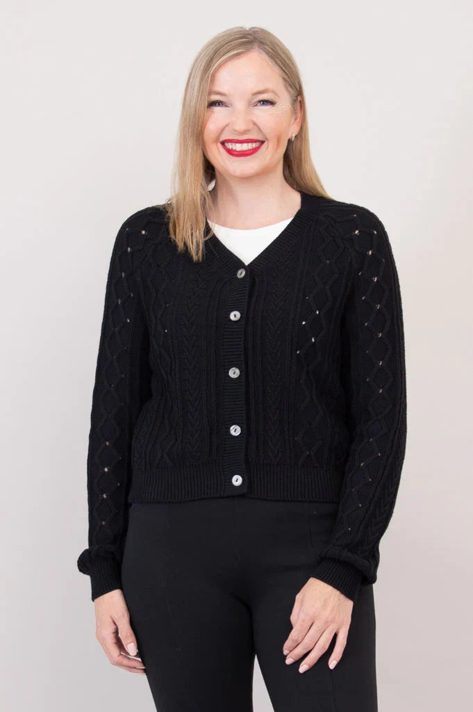 Bena Cotton Cardigan - Black