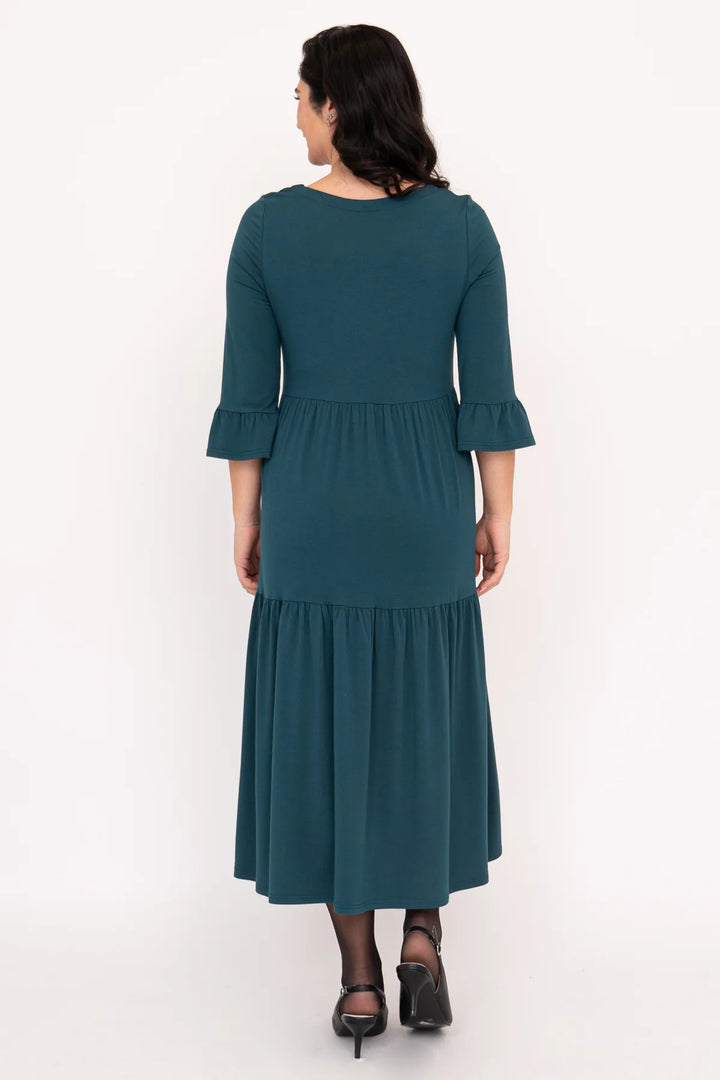 Bernadette Long Teal French Terry  Dress