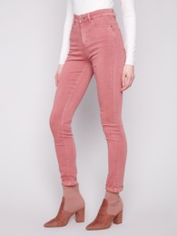 Cuffed Hem Twill Jeans - Primrose