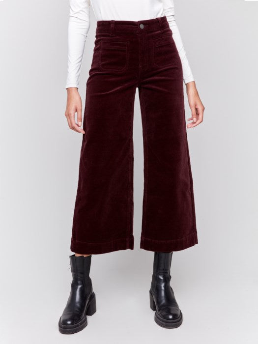 Corduroy Cropped Flare Leg Pant
