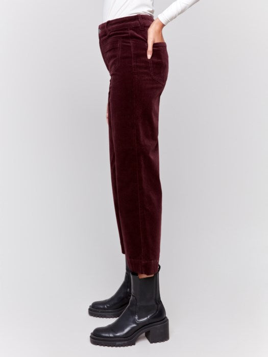 Corduroy Cropped Flare Leg Pant