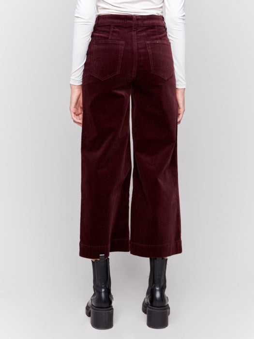 Corduroy Cropped Flare Leg Pant