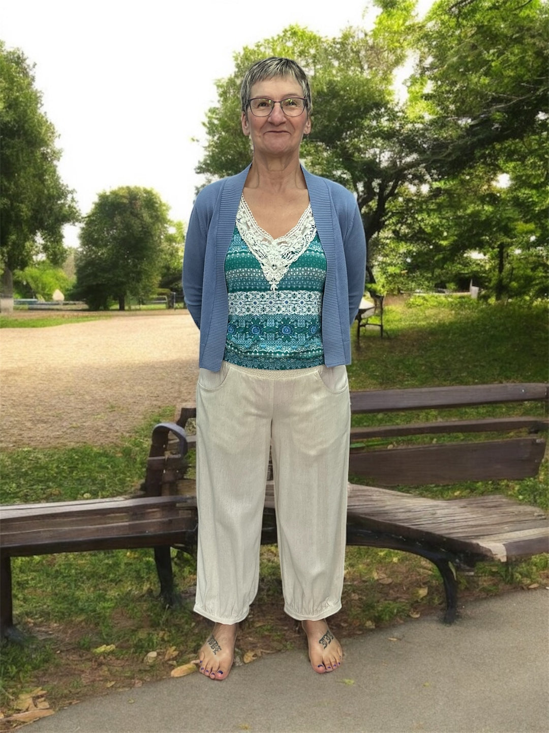 Linen Blend Flax Crop Pants