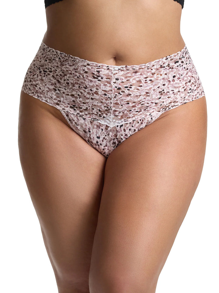 Hanky Panky Printed Retro Lace Thong  -  Unconventional