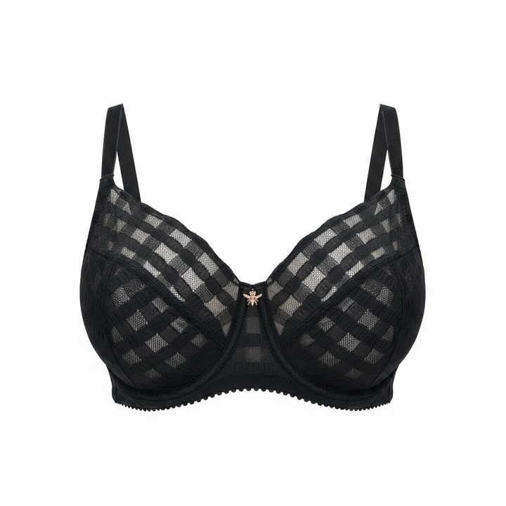 Scarlet Blue Bonbon Full Coverage Lace Underwire - Black