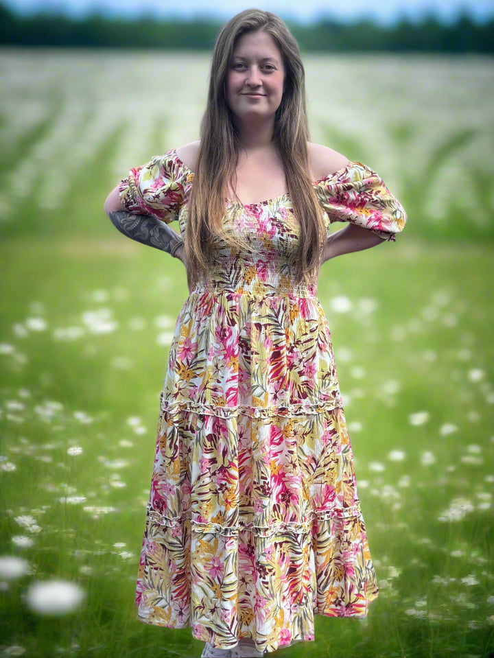 Papa Smock Tiered Maxi Dress - Size Medium