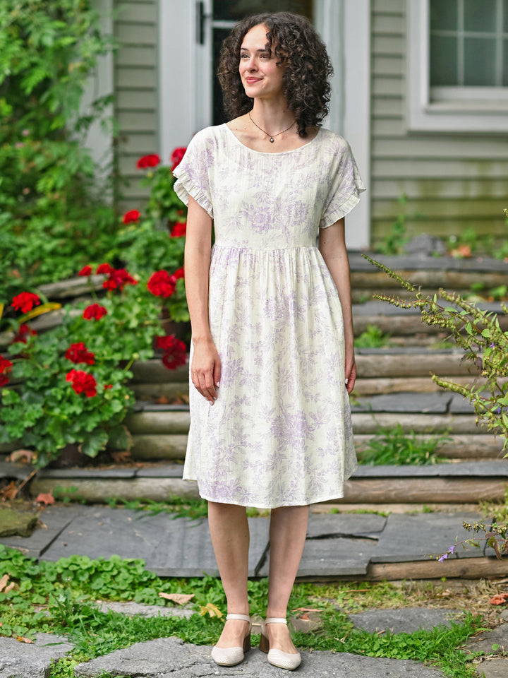 April Cornell Felicity Ecru & Amethyst Dress
