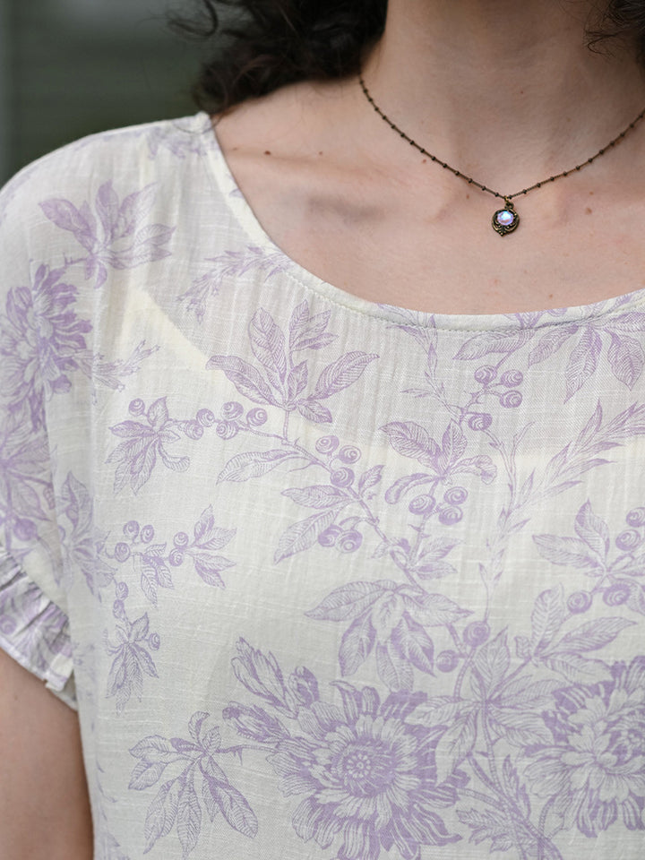 April Cornell Felicity Ecru & Amethyst Dress
