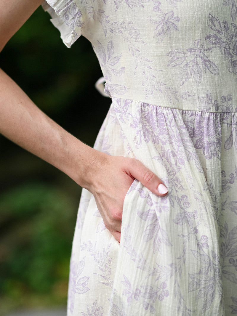 April Cornell Felicity Ecru & Amethyst Dress