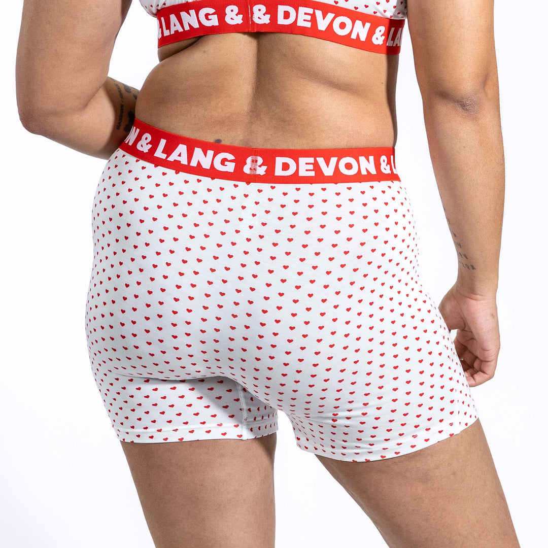 Bria Women's Boxer Brief - Cinnamon Hearts - Sheer Essentials Lingerie & Swimwear