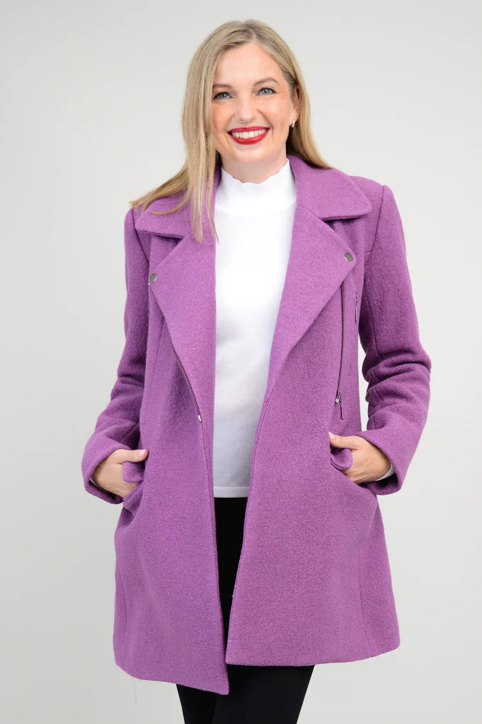 Lyon Wool Coat - Lavender - Size 2 X