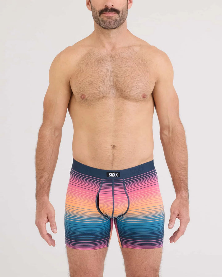 Saxx Vibe Xtra Soft Boxer Brief - Stripe Sunset
