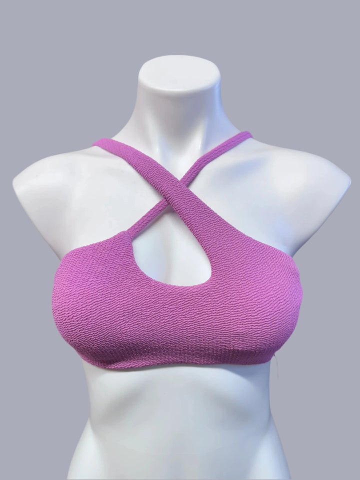 Sunseeker Textured X-Front Bikini Top - Size 8