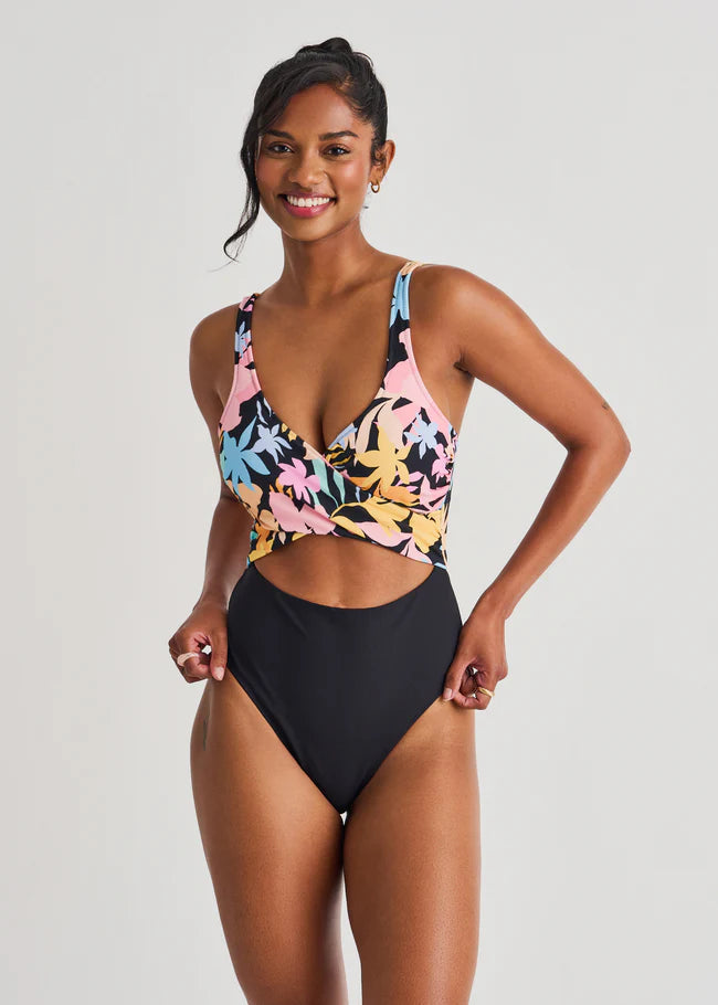 Wrapped High Leg Wrap One-Piece