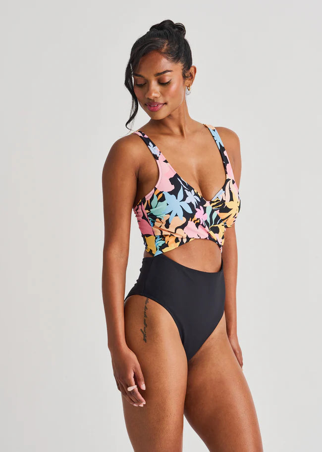 Wrapped High Leg Wrap One-Piece