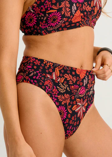 Pop Of Bloom High Leg Retro Swim Bottom