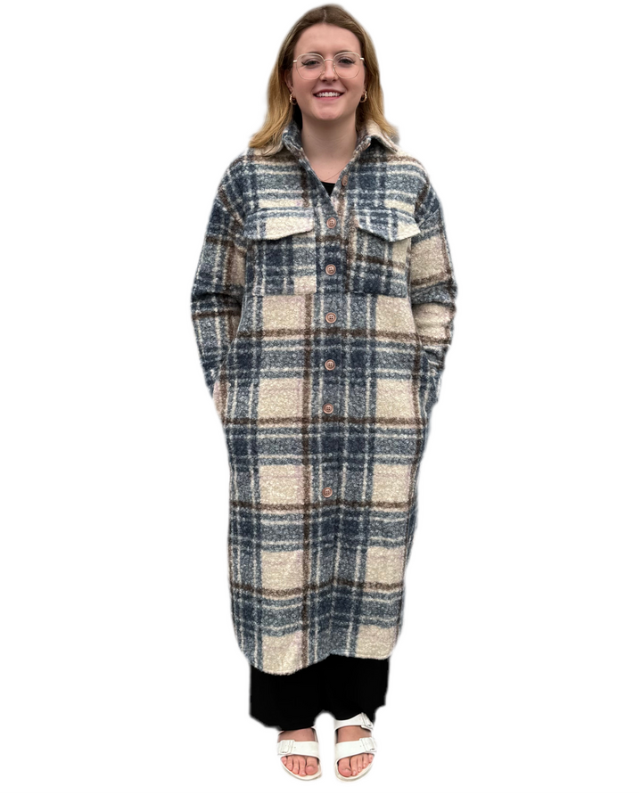 Long Wool-Like Jacket - Size Small