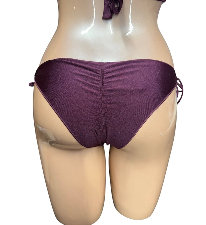 Black Sand Sweets Ruched Brazillian Swim Bottom