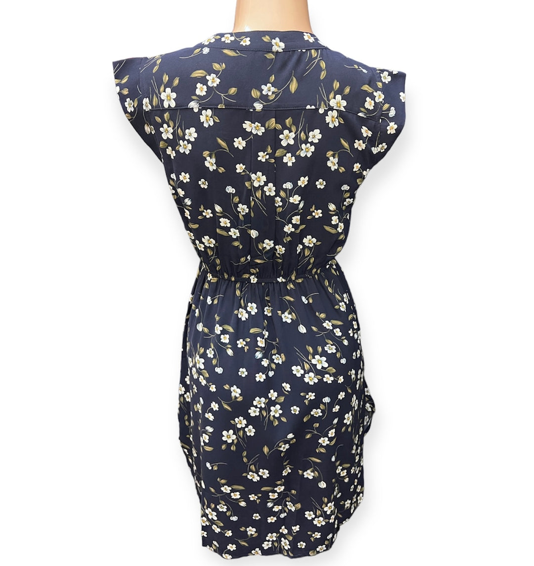 Enkay Floral Dress - Navy - Size X-Small