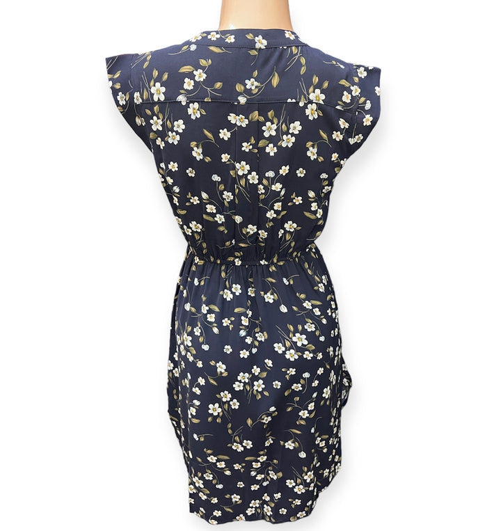 Enkay Floral Dress - Navy - Size X-Small