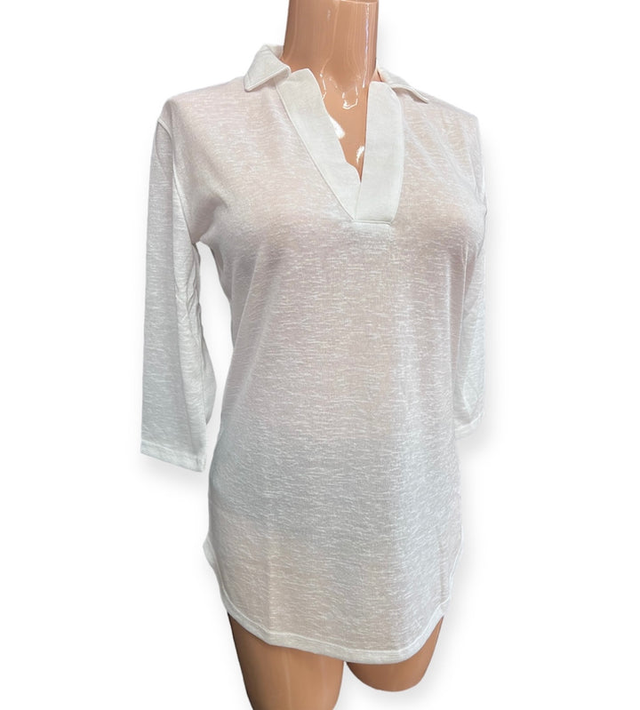Deep Nature Jersey Linen Effect Cover Up - White