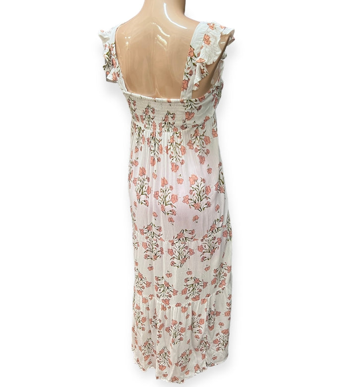 Floral Maxi Dress w/ Flutter Sleeve