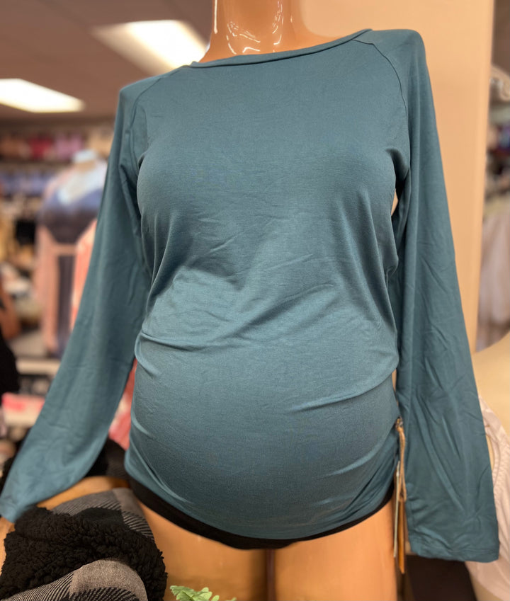 Long Sleeve Raglan Maternity Tee