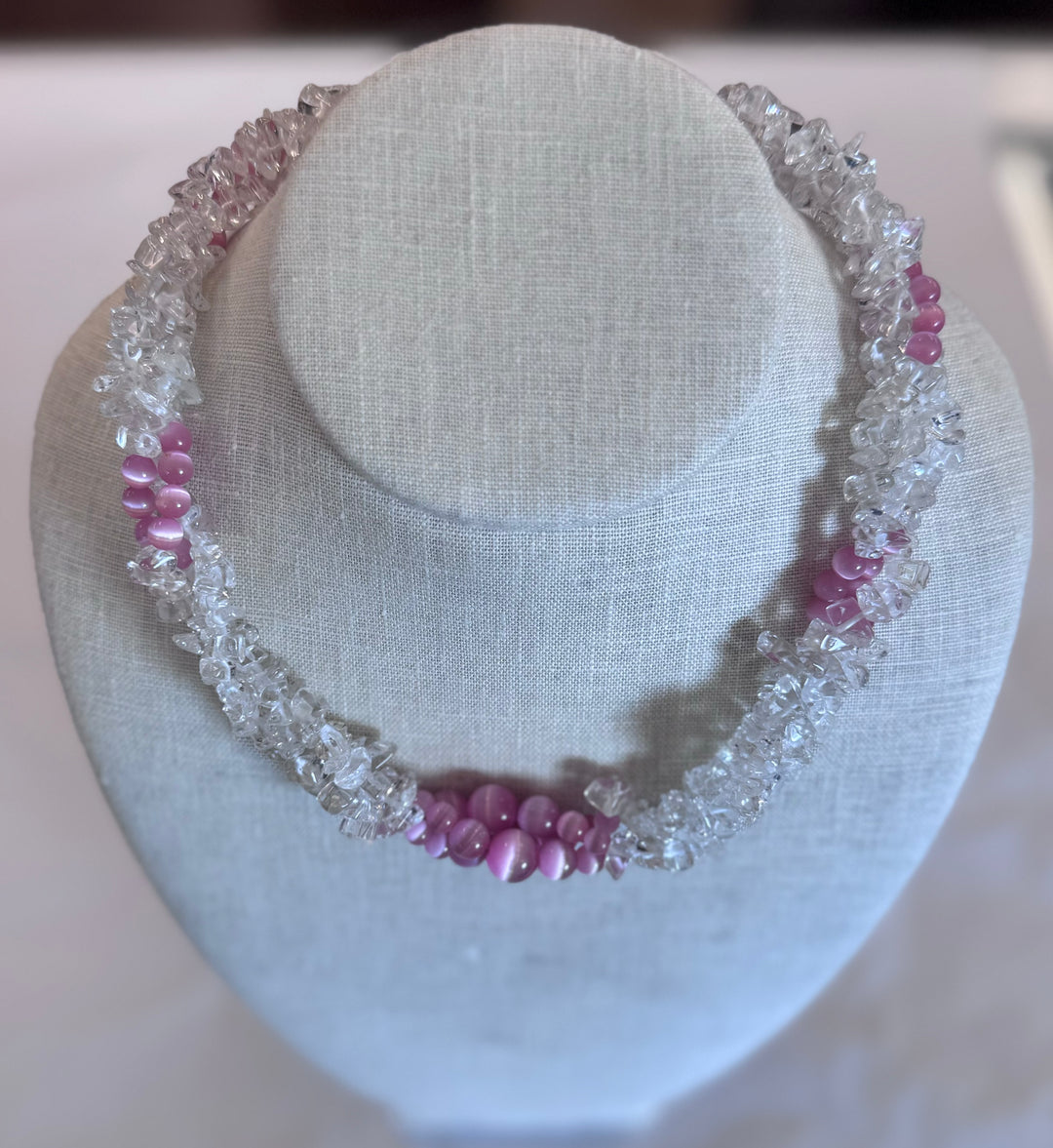 Faux Crystal Beaded Necklace