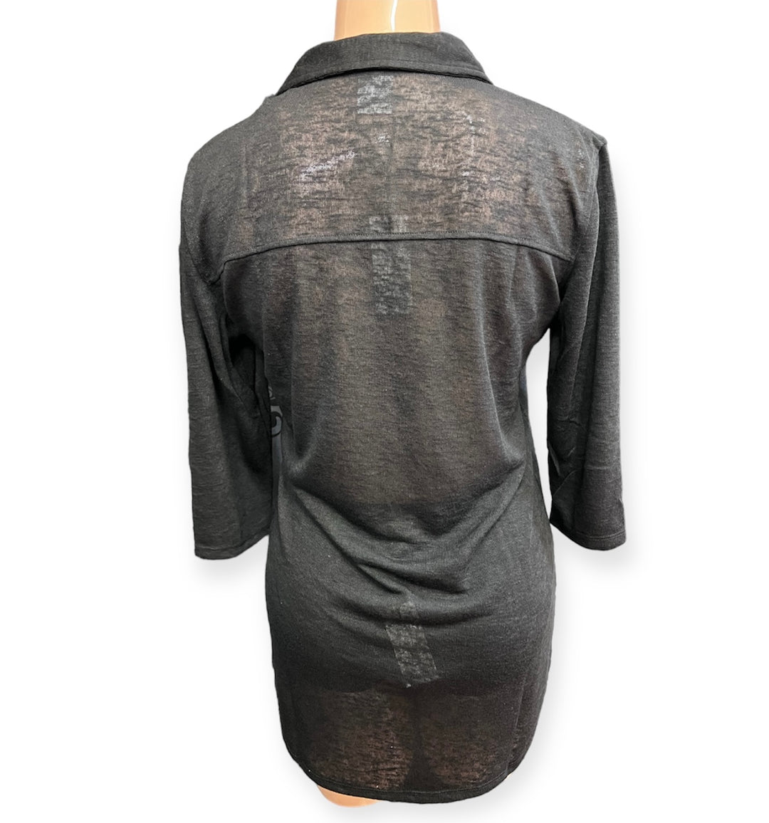 Deep Nature Jersey Linen Effect Cover Up - Black