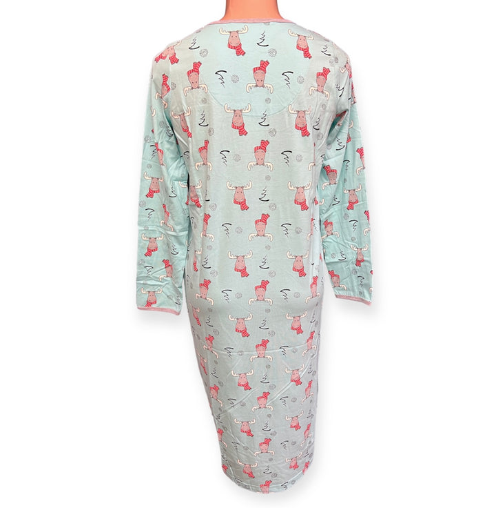 Winter Moose Nightgown - Size Medium
