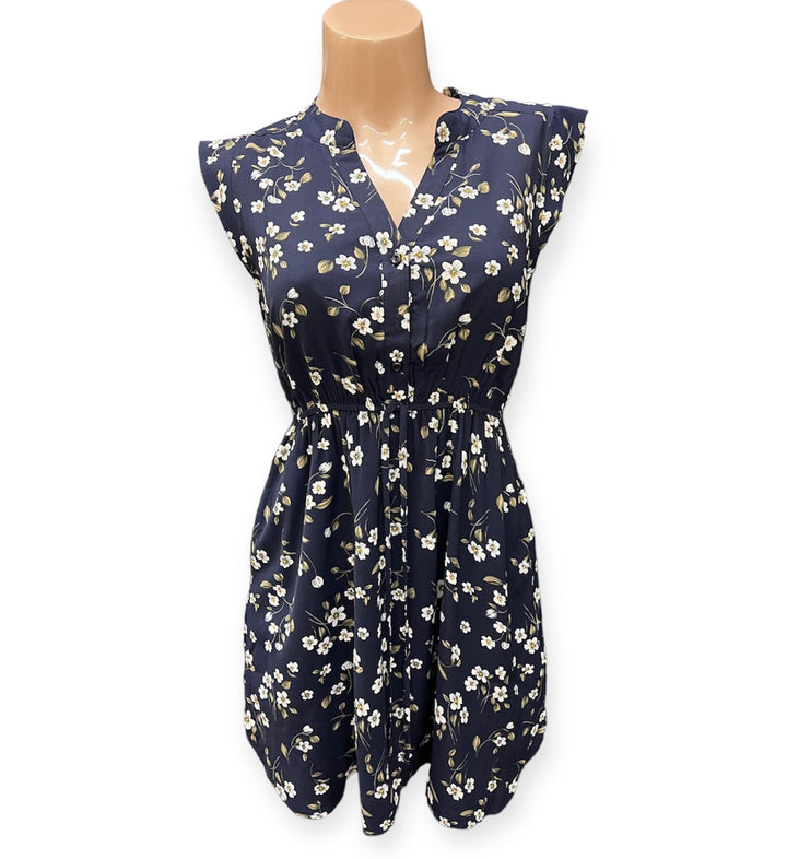 Enkay Floral Dress - Navy - Size X-Small