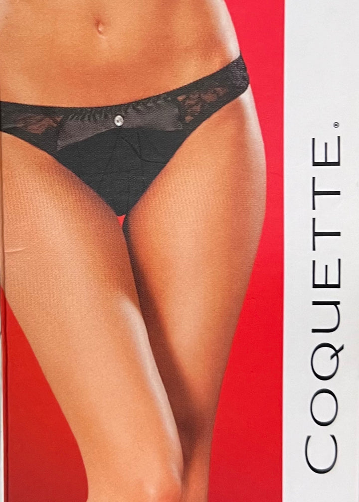 Coquette Velvet & Lace Thong