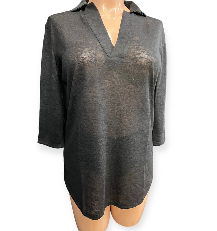 Deep Nature Jersey Linen Effect Cover Up - Black