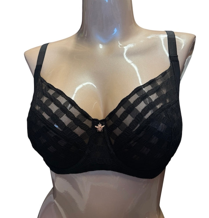 Scarlet Blue Bonbon Full Coverage Lace Underwire - Black