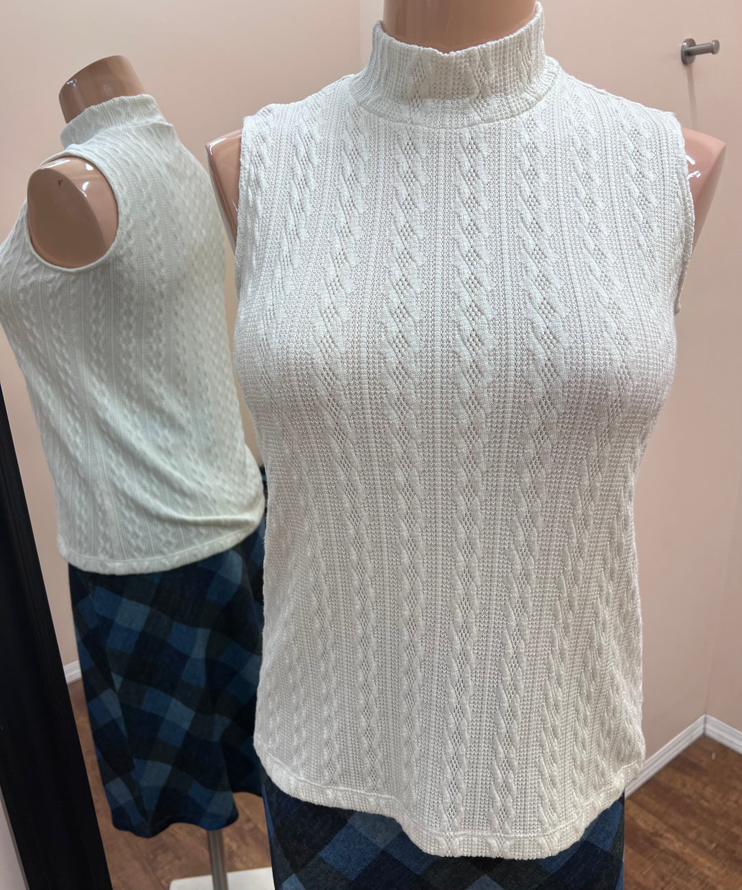 Ivory mock neck top outlet