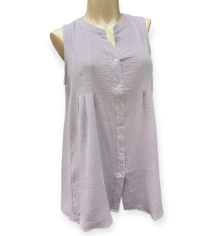 Sleeveless Cotton Tunic - Mauve