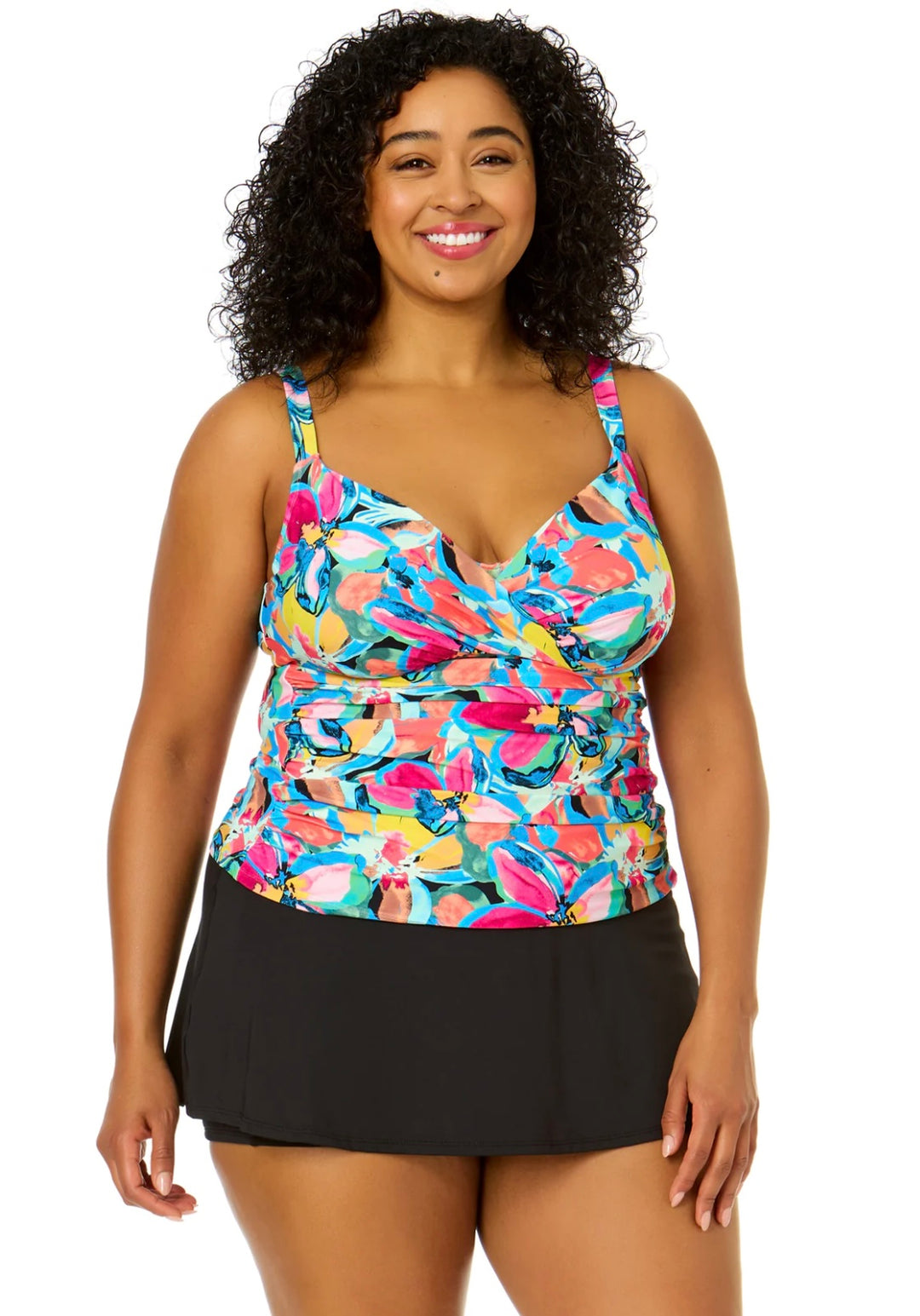 Amalfi Floral Underwire Surplice Tri Tankini