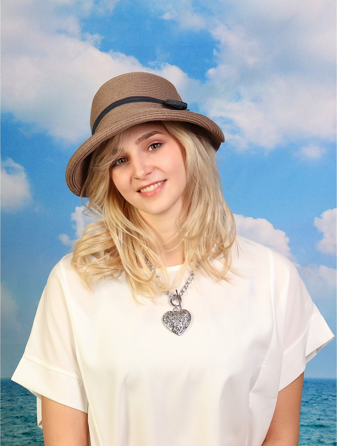 Japanese Paper Grass Super Soft Foldable Hat with Bow