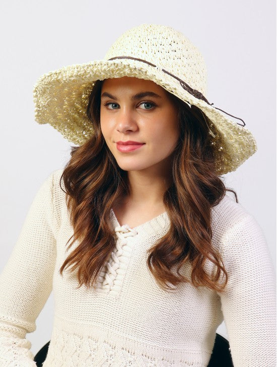 Foldable Summer Straw Hat W/ String Bow (Adjustable)