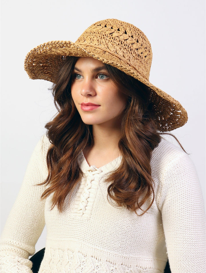 Foldable Super Soft Weaved Sunhat W/ Bow