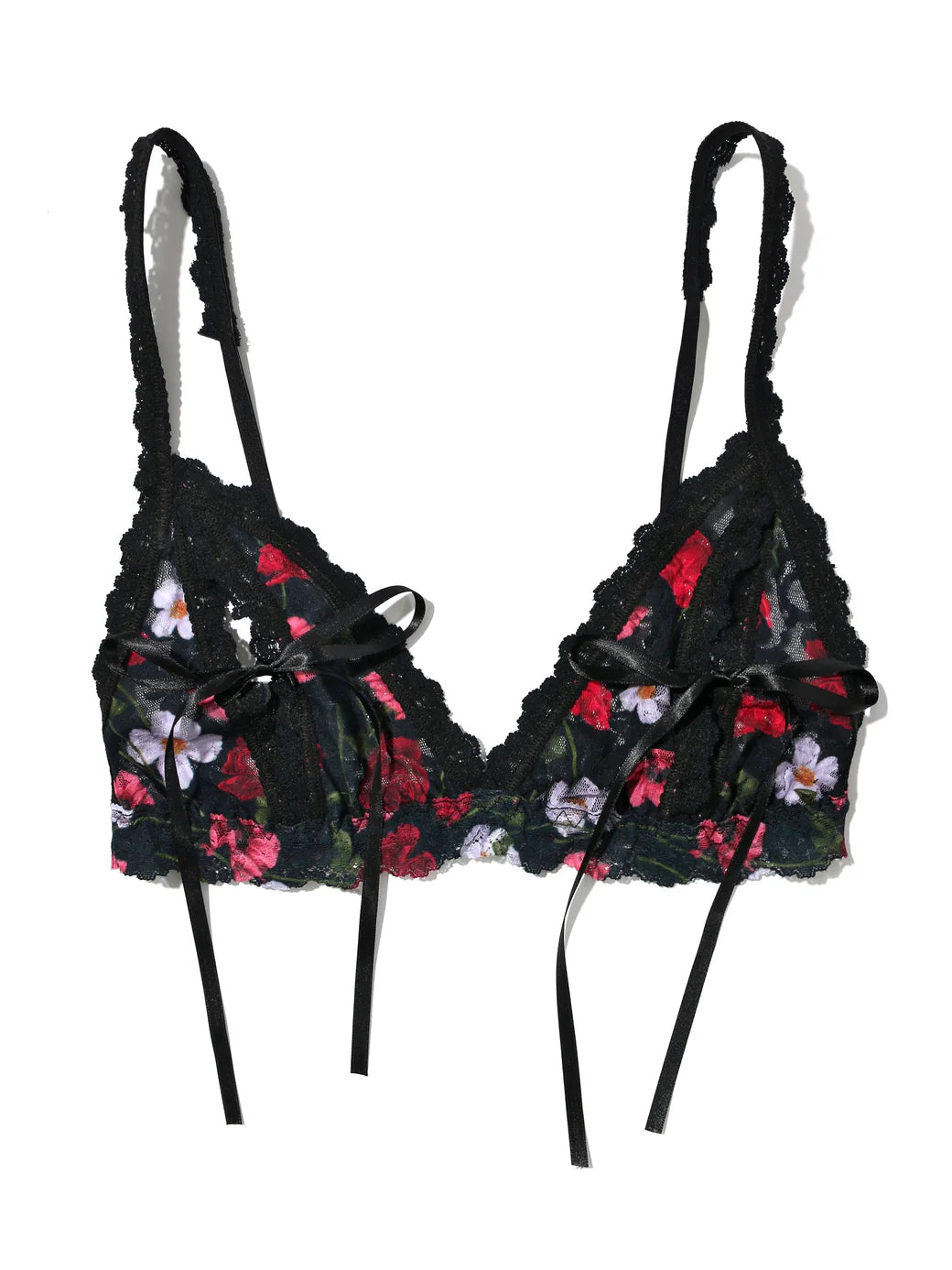 Printed Lace Tie Front Bralette Am I Dreaming